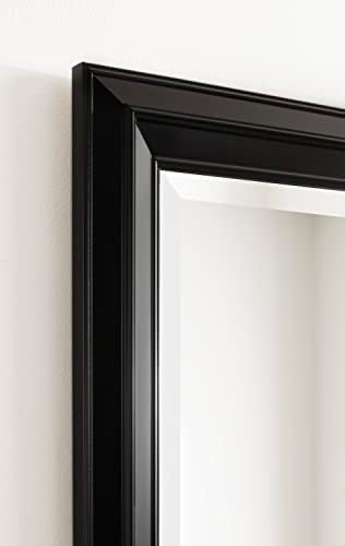 Кејт И Лорел Витли Традиционално Врамено Ѕидно Огледало, 24 х 34, Црно, Класично Огледало За Бања Со Правоаголник Со Преоден Профил