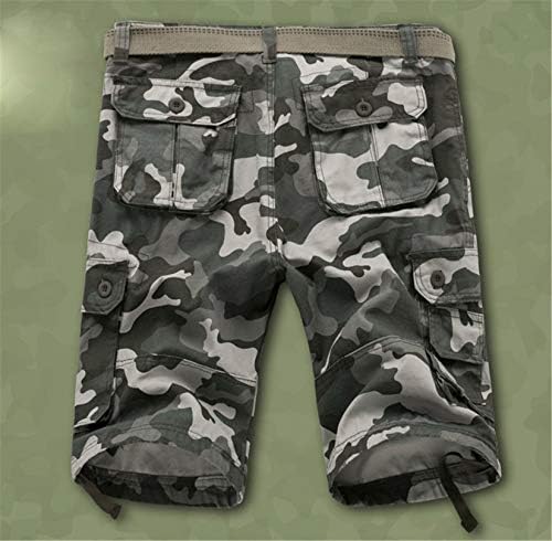 Ангонџивел Камо Камо со повеќе џеб опуштени вклопени обични шорцеви на отворено камуфлажа памучни шорцеви
