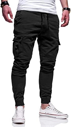 Buxkr Mens Cargo Pants Обични панталони за пешачење со тренингот џокери за џемпери за мажи