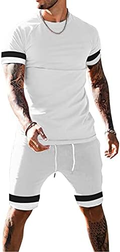 Кратки сетови Панталони со шорцеви од 2 парчиња кошули за машки ракави за плажа летни крпеници и мажи костуми костуми на цветни пинови