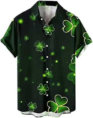 Менс Свети Патрикс Ден кошула Ирска детелина Гном печати смешни голф маички кратки ракави лабаво вклопување на врвовите на тренингот на тренингот