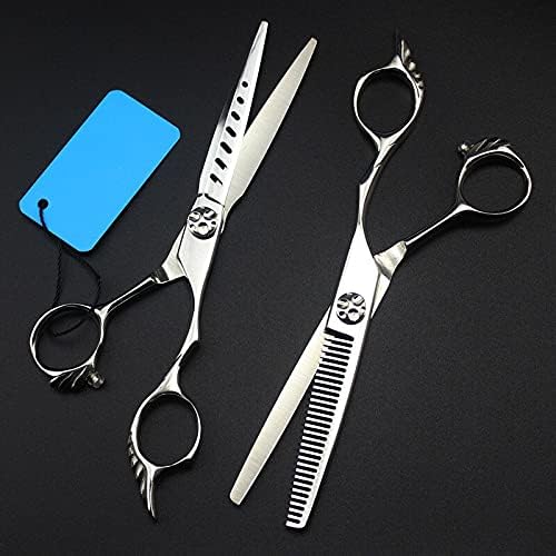 Ножици за сечење коса, 6 инчи јапонија 440с шупливи ножици за фризерски салон за фризура разредување на бербер ножици за сечење фризерски