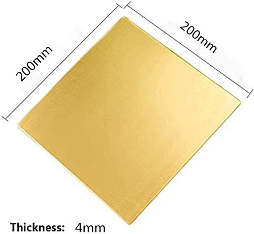 Дебелина на месинг на бакарен лист Nianxinn: 4mm, 4mmx300mmx300mm, Големина: 4MMX300MMX300mm чист бакар со бакар
