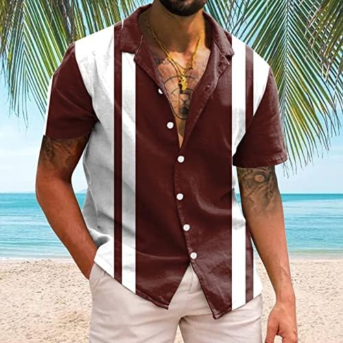 Bmisegm летни мажи кошула мажи обични кратки ракави пролетни летни летни врат 3Д печатени кошули големи и високи маички кошули