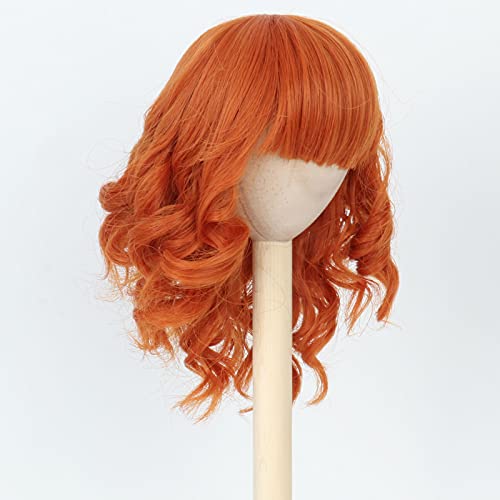 Мис u коса 8-9 инчи 1/3 bjd кукла перика msd dod cullip dollfie кратко виткана морков портокал кукла перика