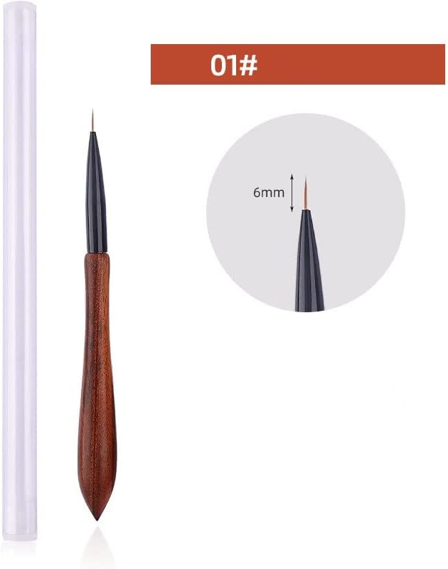 XWWDP 12 стил на ноктите за нокти четка Дрвена тркалезна цртање сликање рамен пенкало акрилно продолжување гел полски маникир алатка