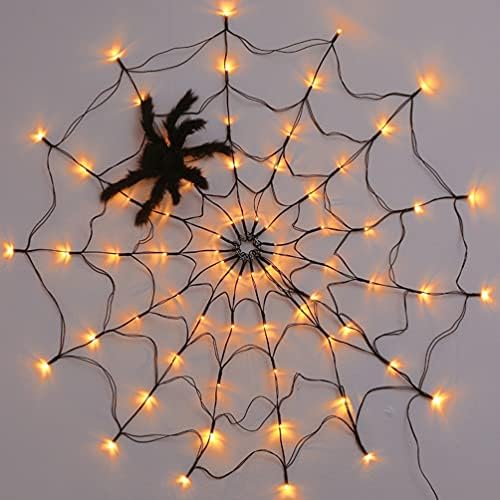 Pretyzoom Yule подароци 1Set Декоративен пајак Веб -светло каиш за Ноќта на вештерките декоративна светлина жица црна светло лента