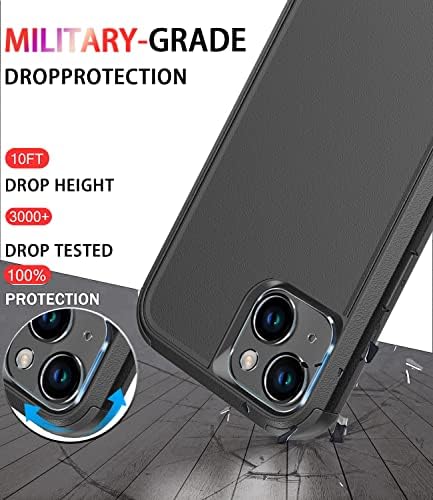 Diverbox за Iphone 14 Случај [Shockproof] [Dropproof] [Калено Стакло Екран + Заштитник На Објективот На Фотоапаратот], Тешка Заштита На Капакот