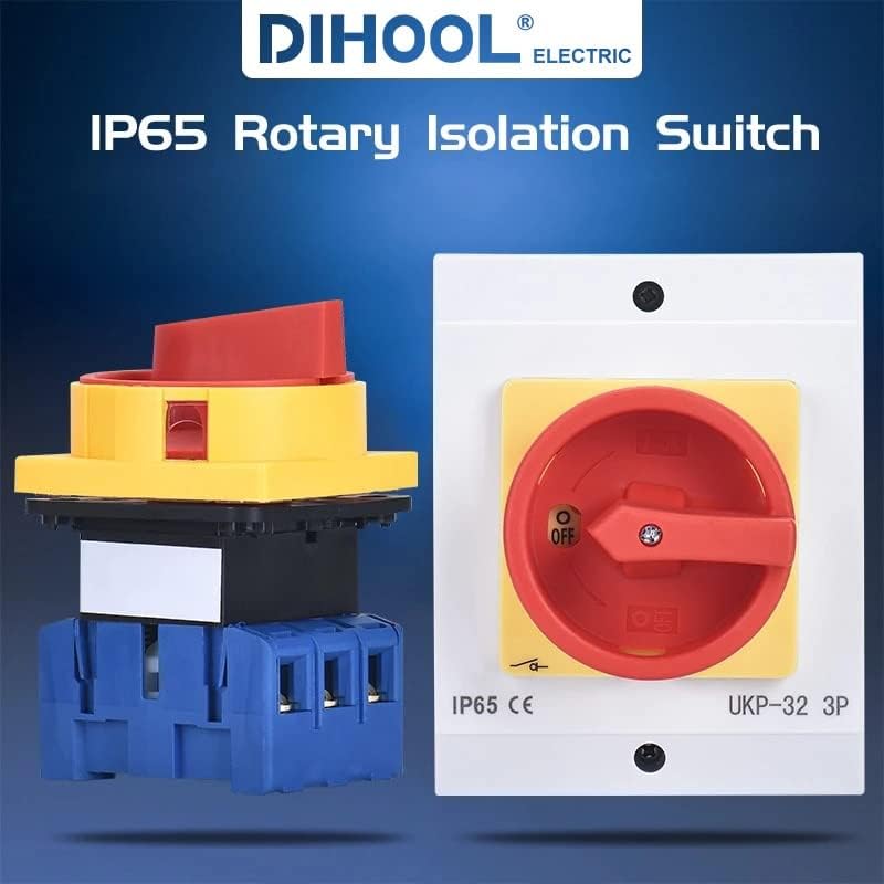 IP65 Padlock Rotary Isolator Cam Switch 20A Off-ON 0-1 4 Полјаци 8 Терминали Исклучете го прекинувачот Заден инсталација 80A 100A-
