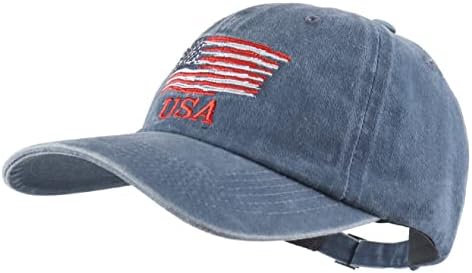 Капчиња на знамето на Ленгзен Американ за мажи и жени САД знаме Бејзбол капа, прилагодлива на капаците за камиони на отворено