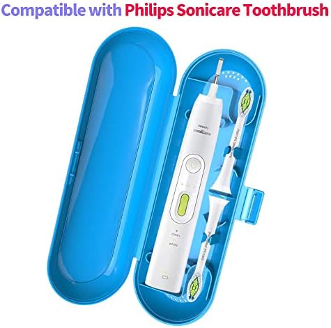 Случај за патувања за четкичка за заби компатибилен со електрична четка за заби на Philips Sonicare & 6pcs за еднократна четка за четки за заби, глава, компатибилни со главите