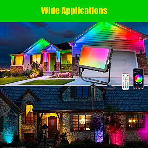 MakerGroup RGB Промена на пејзажната светлина на бојата, CCT со пресврт 2700-6500K со далечинска и Bluetooth контрола на апликации,