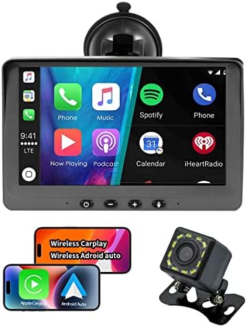 Пренослив Автомобил Стерео Екран На Допир Со Bluetooth 5.2, 7 Инчен Пренослив Apple Carplay Аудио Приемник Безжичен Android Auto Со FM