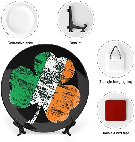 Ирска Шамрок виси керамичка декоративна чинија со приказ на столот за приказ Прилагодени годишнини за свадбени подароци за родители, нејзиниот