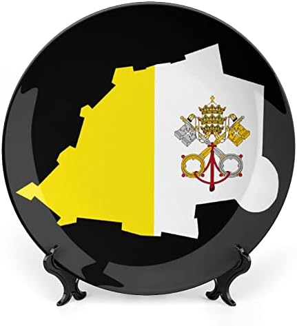 Знаме На Градот Ватикан Керамички Декоративни Плочи Со Стојат Коска Кина Виси Орнаменти Десерт Плочи