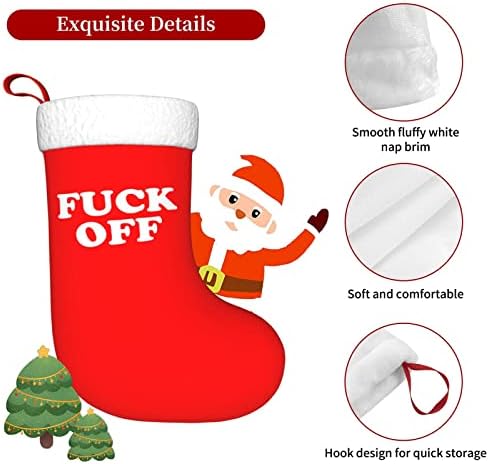 Cutedwarf Fuck Cristma Codrings Божиќни украси на дрво Божиќни чорапи за Божиќни празнични забави подароци 18-инчи