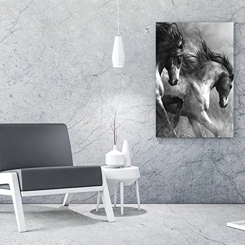 Животинска wallидна уметност црно-бела трчање коњска дневна соба декоративна постер платно постери отпечатоци за дневна соба за спална