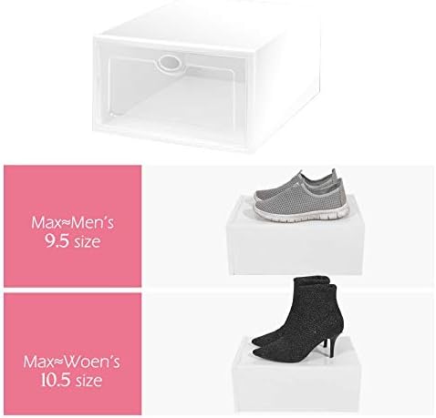 Wgwioo Преклоплива Кутија За Чевли, Проѕирна Кутија За Складирање Чевли, Организатор На Контејнери За Чевли За Складирање, За Заштеда