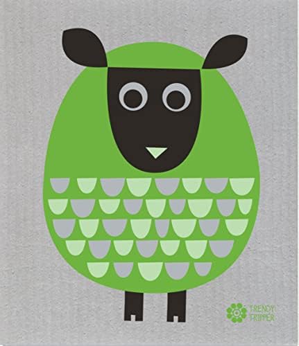 Шведско сад за 3-пакет Земја-пријателски расположен за чистење на сунѓерска крпа за сунѓер, Еко сунѓер модерни овци