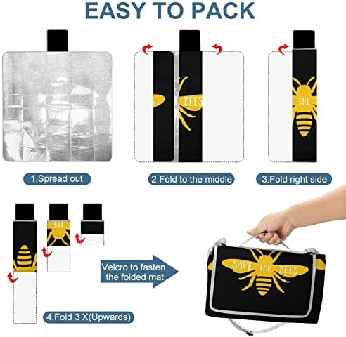 Зачувајте Ги Пчелите Водоотпорни Ќебиња За Пикник Големи Душеци За Преклопување Практична Торба за Кампување на Отворено на