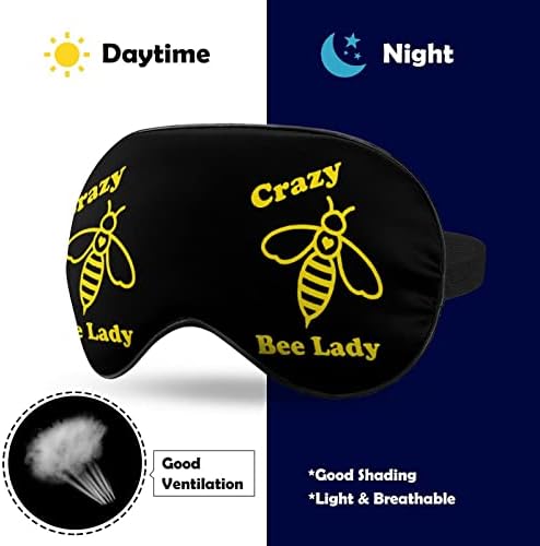 Луда Пчела Дама Маска За Очи За Спиење Затемнување Ноќни Врзани Очи Со Прилагодлив Ремен За Мажи Жени Патуваат Јога Дремка