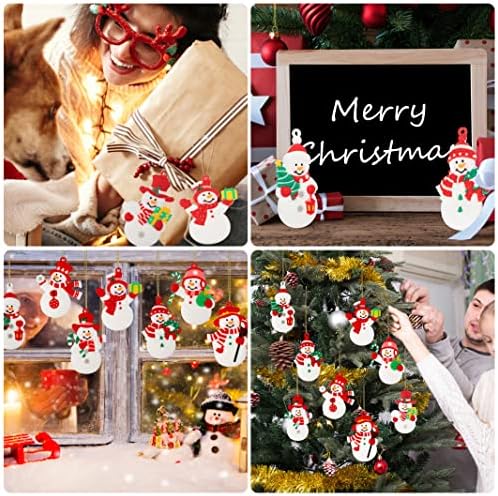 16 парчиња Божиќни украси за снежни вежби смола од снежни украси поставени Божиќни снежникот што виси украси Прекрасни украси за новогодишни