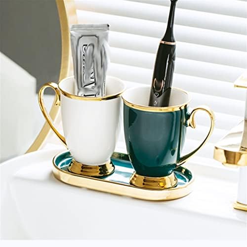 Tbiiexfl чаша за миење садови за миење садови, поставена двојка четкање чаша стоматолошка чаша домаќинство керамички четка за заби