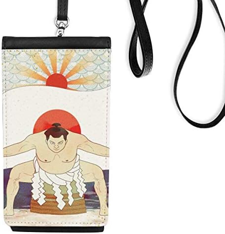 Монт Јапонски ukiyo-e Sumo телефонски паричник чанта што виси мобилна торбичка црн џеб