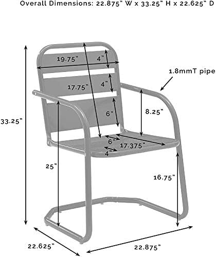 Мебел Кросли CO1030-YE Брајтон ретро метален стол, жолт