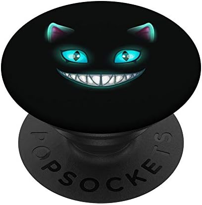 Cheshire Cat Grinning Black Smile PopSockets PopGrip: Заменлива зафат за телефони и таблети