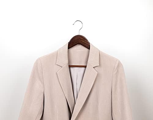 Humia Retro Wooden Suit Coat Hangers 30 пакувања, закачалки за облека со цврсто дрво со лента за панталони што не се лизгаат, кука за