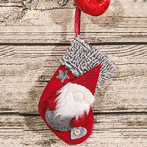 Божиќни чорапи Големи чорапи Класична шумска фигура Божиќна порибна торба за бонбони Божиќни украси Божиќни приврзоци кварц кристални
