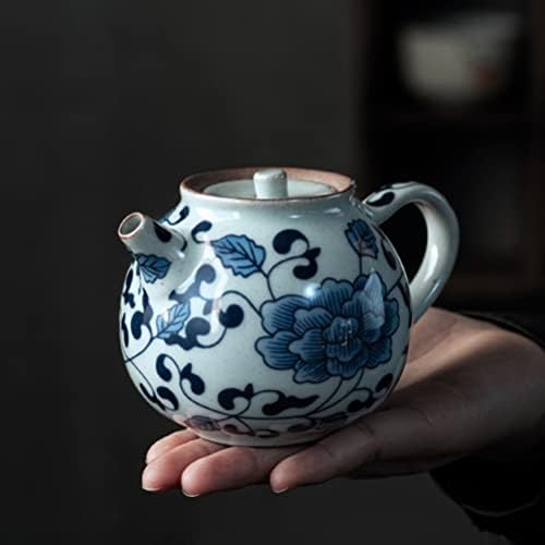 Паткав чајник сина и бела порцеланска чајник кинески стил керамички чај котел цвет чајник сад во вода тенџере за цветање лабава