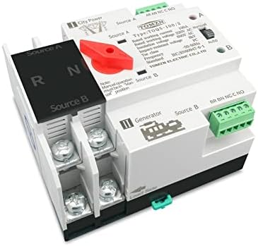 Hajus 1pcs DIN Rail 2P 3P 4P ATS Dual Power Automatic Transfer Switch Electrical Selector Switcher Power 63A 100A 125A