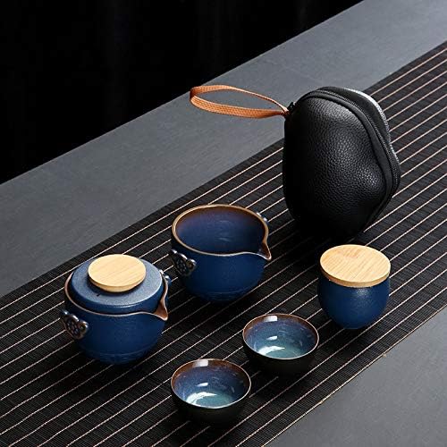 Даперси чај сет кинески кунг фу, керамички преносен чајник постави патувања гаиван чај чаши чај церемонија на чај