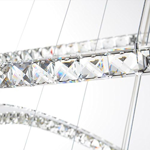 Меросејски кристални лустери 5 прстени лустер модерна LED тавански светла Темници за приврзоци за осветлување за трпезарија со современ