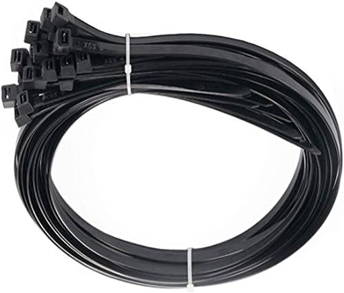 Zspinjia Cable Zip врски, долги поштенски врски со тешка должност 48 инчи црни кабелски врски обвивки 10 парчиња пакувања Индустриски