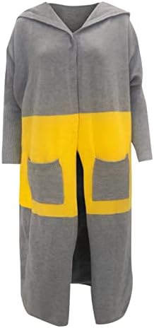 Longенски долги кардигански палта со буква печати бучен атлетизбур отворен предниот дел од џемпер јакна со џемпер со џебови со џебови