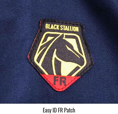Црн пастув WF2110-NV FR памук работа кошула, NFPA 2112 ARC оценет, морнарица, голема, сина