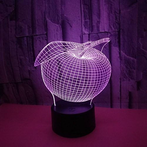 Епл Модел Ноќ Светлина Играчки 3Д Оптичка Илузија Светилка Со Допир &засилувач; Далечински Управувач &засилувач; 16 Бои Менување На Биро Спална