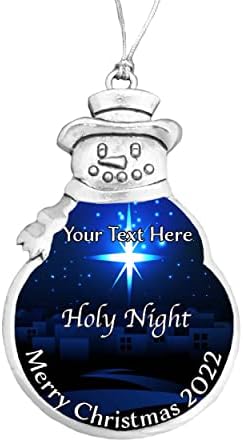 Света ноќ Среќен Божиќен христијански украс Изберете снежна снегулка на сијалицата Изберете го вашиот текст
