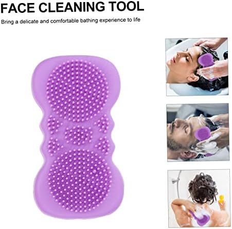 Frcolor 1pc Силиконски шампон четка мултитолии Бебе бања четка за бања алатки за нега на кожата, ексфолирајќи ја четката за чистење на