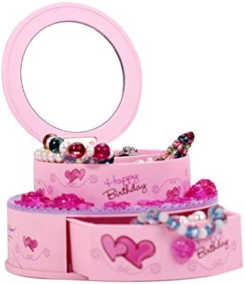 XJJZS Музичка кутија креативна роденденска торта облик музичка кутија нова шминка музичка кутија со суета огледало кутија за накит моден