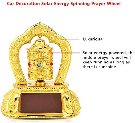 Соларна енергетска молитвена тркала, автомобилско вртење молитвено тркало соларно енергетска моќност тибетски будистичко молитвено тркало церемонијални сомнит?