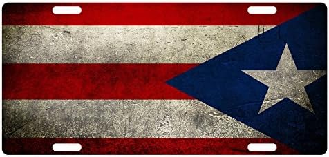 Дизајн на брза услуга Порто Рико знаме за сопствена регистарска табличка Boricua Амблем верзија 4