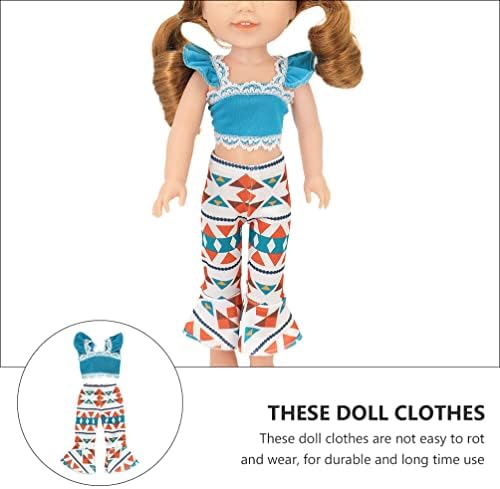 Sewacc Бебе кукли девојки облека мода кукла летни облеки без ракави на ракави и панталони за панталони за 14.