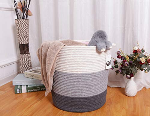 Кошарка за перална за перална за занаетчиски занаетчии - Кошница за памучни јаже - Организатор за складирање на играчки - висока ткаени