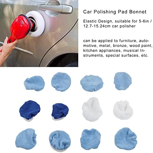 Алатка за чистење на автомобили Qiilu CALSE 丨 Поставете за подлога за полирање на автомобили Постави 丨 12 парчиња Пол за полирање на автомобили Поставете силно adsorbing microf