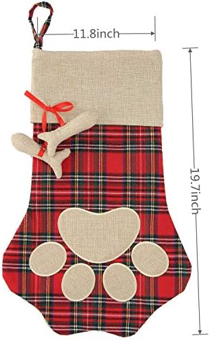 Xinblueco 2 парчиња Божиќно порибување миленичиња шепи со шепирање на огнено оружје виси чорапи за кучиња мачки и Божиќна декорација