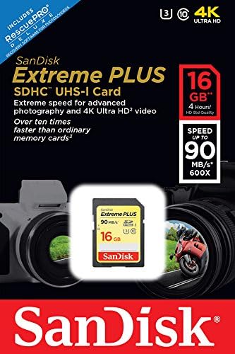Sandisk Extreme Плус SDHC UHS-I/U3 16gb Мемориска Картичка До 90mb / S Читање
